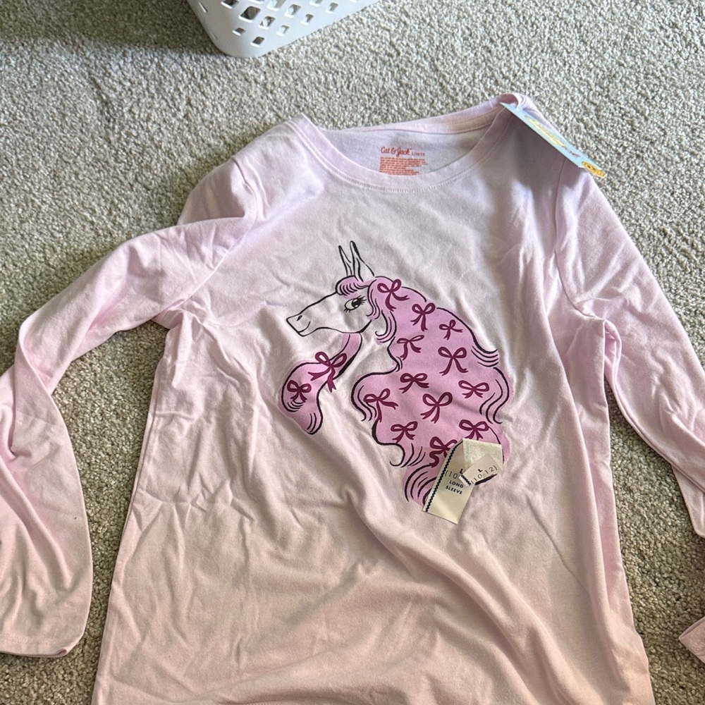 Cat & Jack Light Pink Unicorn Long Sleeve Tee
